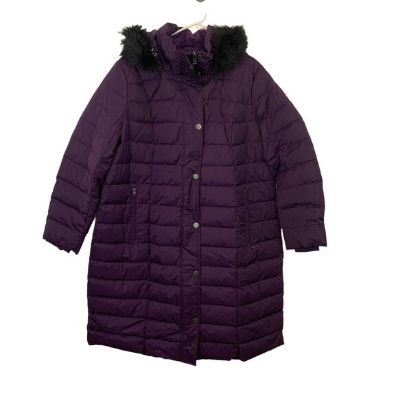 NWT Lands' End Women's Down Winter Coat Purple Size 1X (16w-18w) NEW - Picture 1 of 11